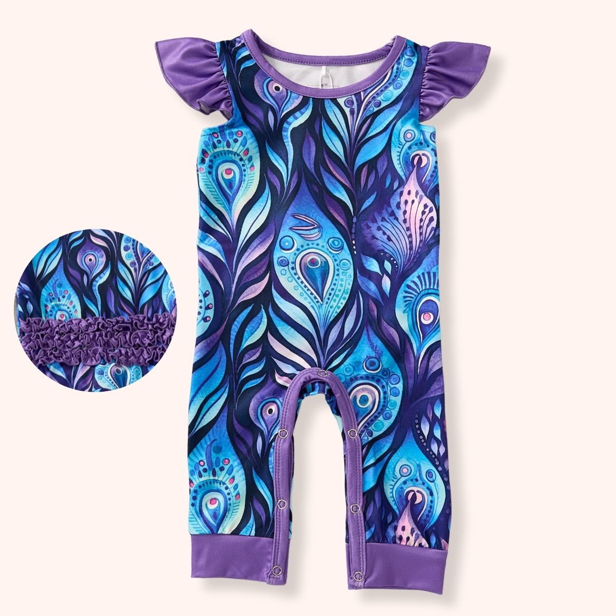 Majestic Plumes Ruffle Romper