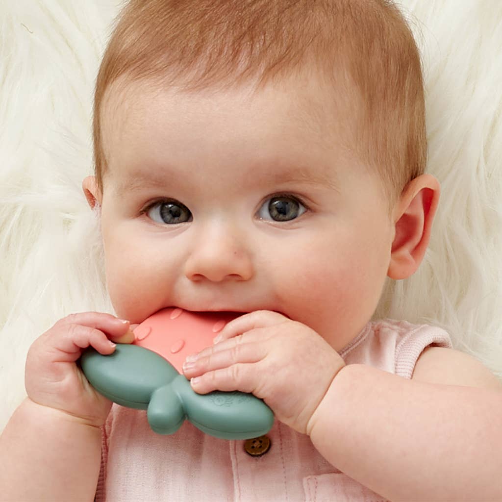 Silicone Rattle Teether – Strawberry