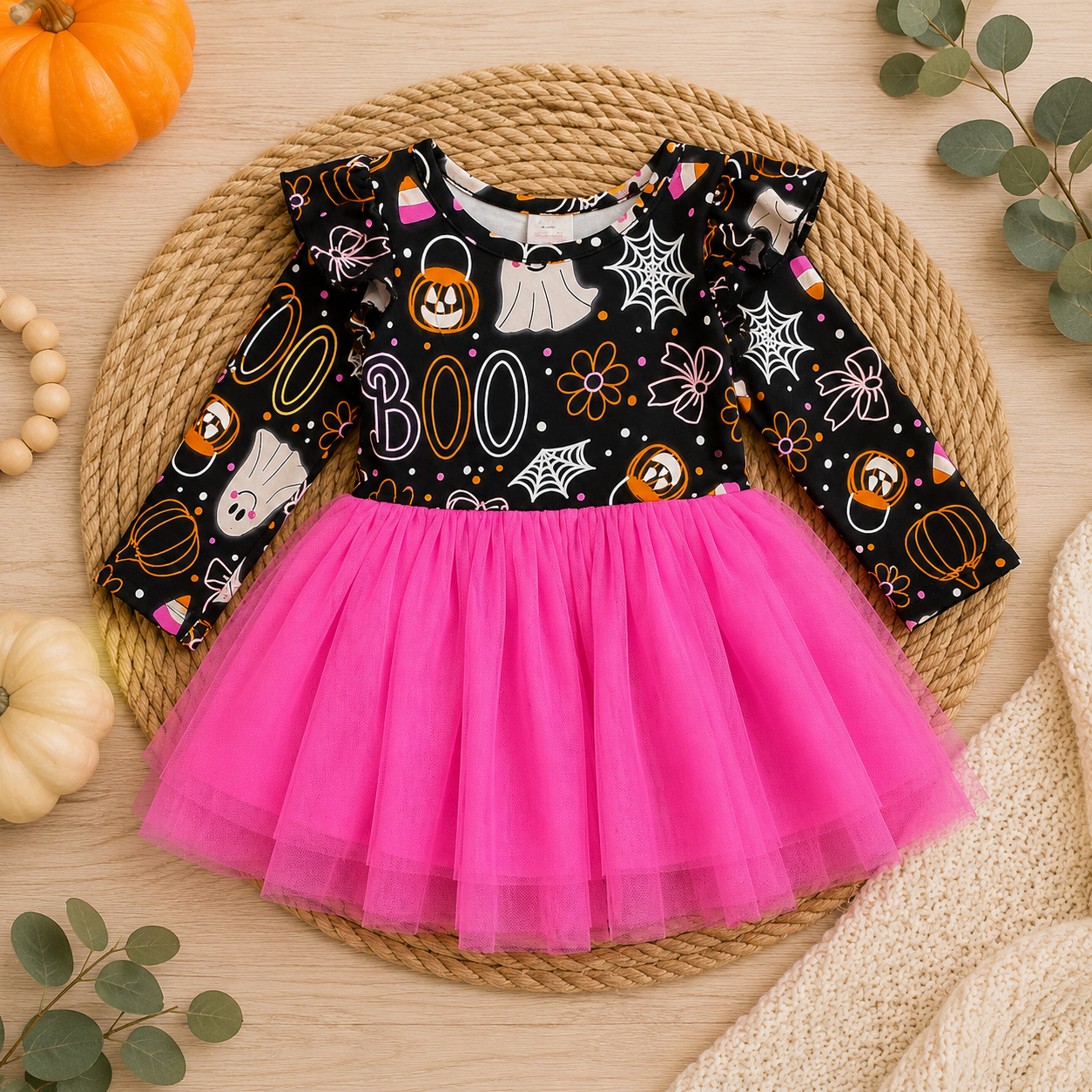 Boo & Bright Pink Tutu Dress