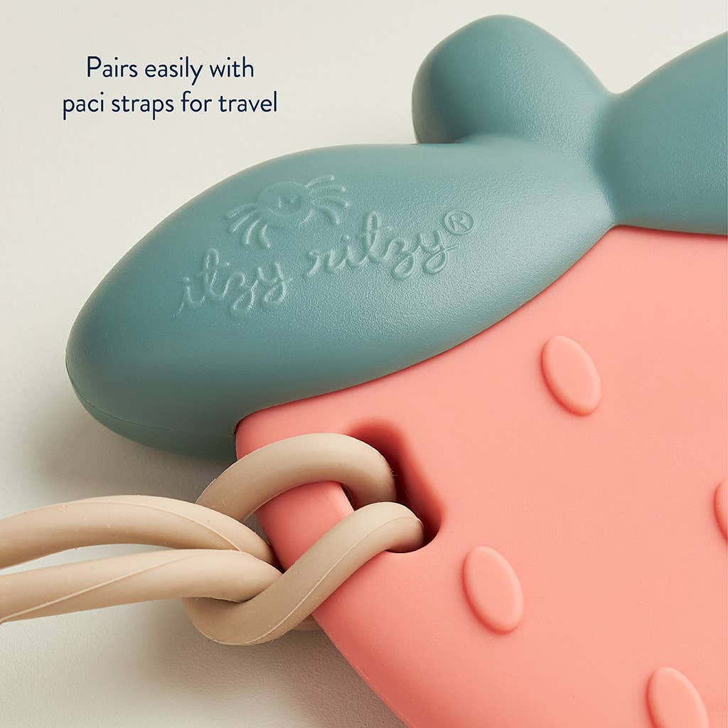 Silicone Rattle Teether – Strawberry