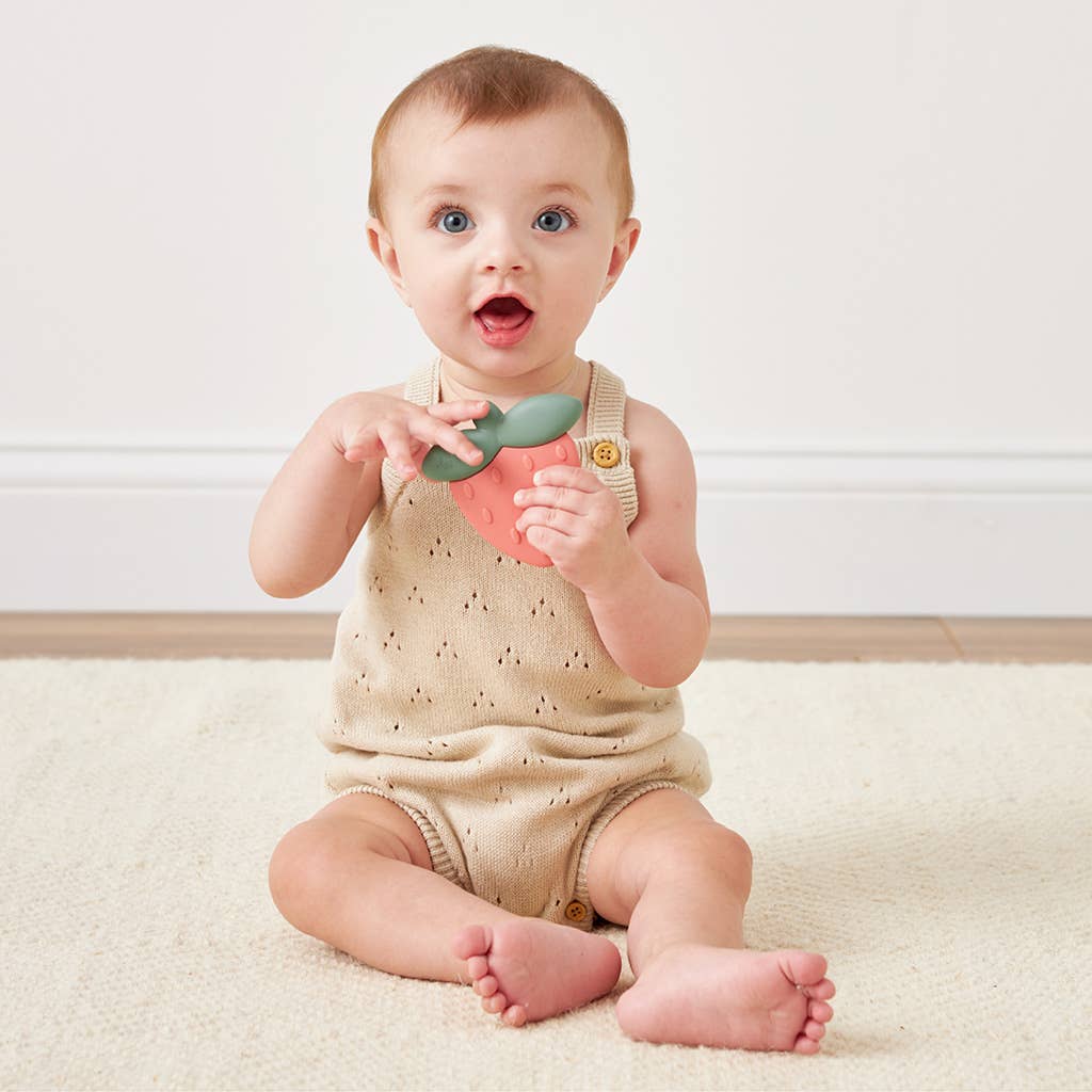 Silicone Rattle Teether – Strawberry